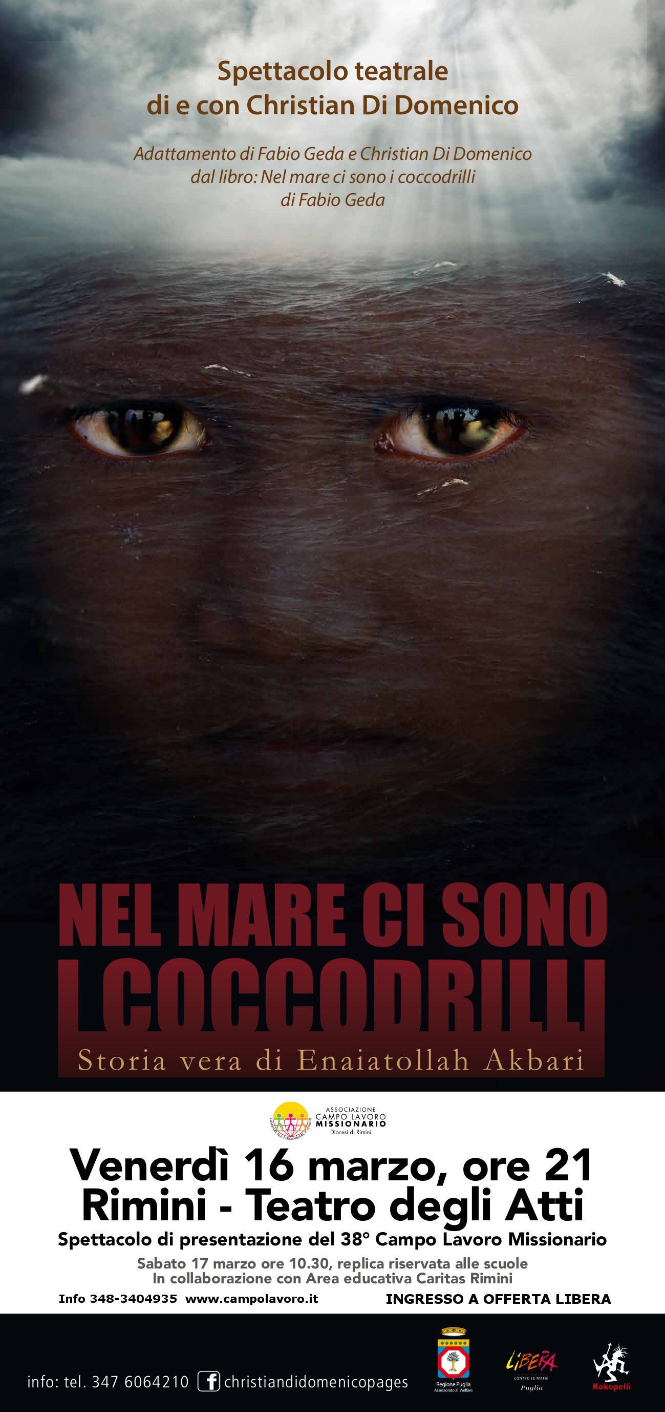 Rimini, Teatro degli Atti. Venerdì 16 marzo ore 21 'Nel mare ci sono i coccodrilli'